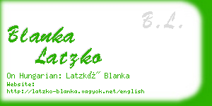 blanka latzko business card